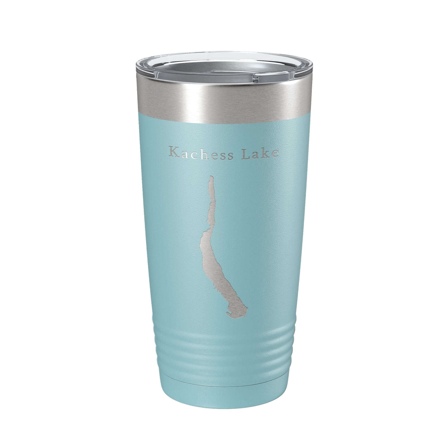 Kachess Lake map tumbler travel mug, insulated, laser engraved, 20 oz stainless steel coffee cup.