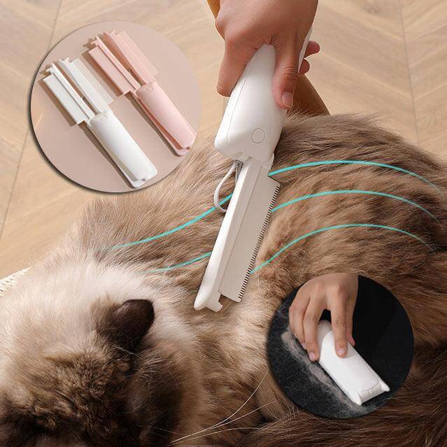 Pet hair remover brush in action, featuring easy grooming and fur-free functionality for cats and dogs.